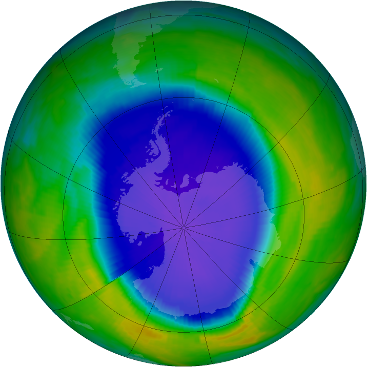 Antarctic ozone map for 30 October 1997